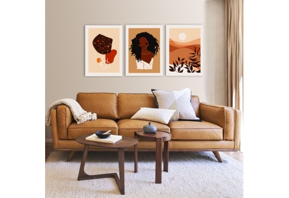 ÇERÇEVELİ ÜÇLÜ ABSTRACT TABLO SETİ